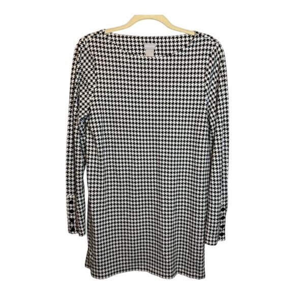 Chico's Dress Women's Size Small Houndstooth Ponte Tunic Knit Chicos 0 - Picture 1 of 4